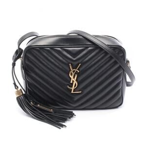 Yves Saint Laurent Saint Laurent Paris LOU Monogram Shoulder Bag in Black Lea...